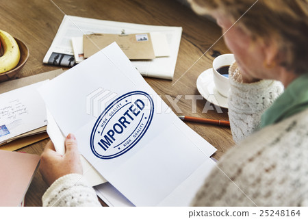 Pending Imported Purchase Business Concept 25248164