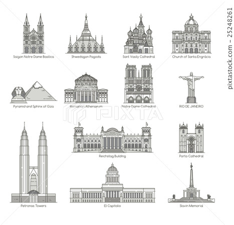 World Landmark Icon Set , eps10 vector format 25248261