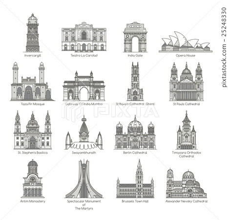 World Landmark Icon Set 25248330