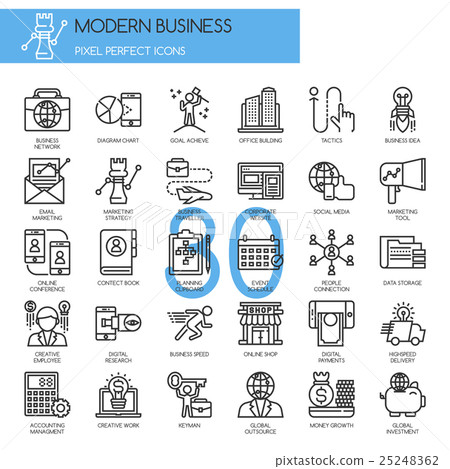 Modern business , thin line icons set Modern business , thin line icons set 25248362
