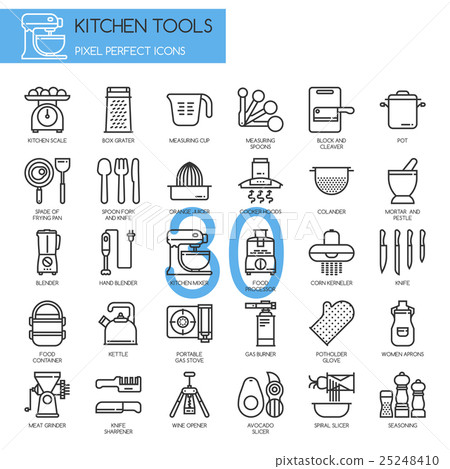 Kitchen Tools , thin line icons set - Stock Illustration [25248410] - PIXTA