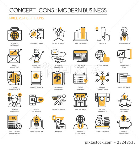 Modern business , thin line icons set  25248533