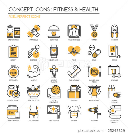 Fitness & Health , thin line icons set 25248829
