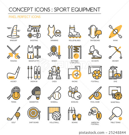 Sport Equipment , thin line icons set Sport Equipment , thin line icons set 25248844