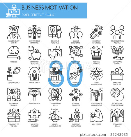 Business motivation, thin line icons set 25248985