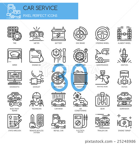 Car serviec , thin line icons set Car serviec , thin line icons set 25248986