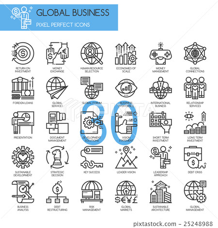 Global Business , thin line icons set Global Business , thin line icons set 25248988