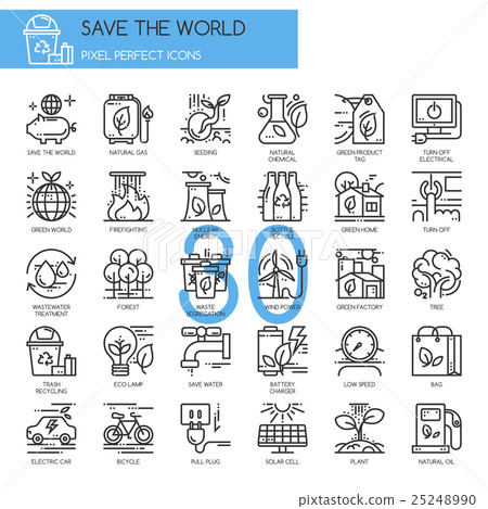 Save the world , thin line icons set Save the world , thin line icons set 25248990