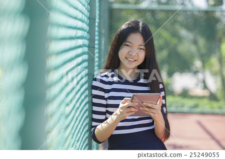 face of asian teen age relaxing on natural face of asian teen age relaxing on natural 25249055