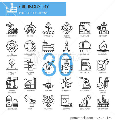 Oil Industry , thin line icons set  25249160