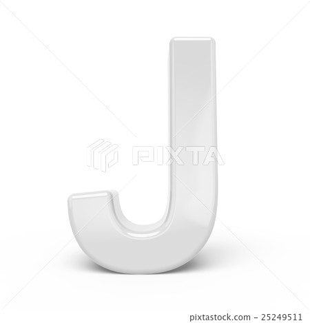 3D rendering white letter J 25249511