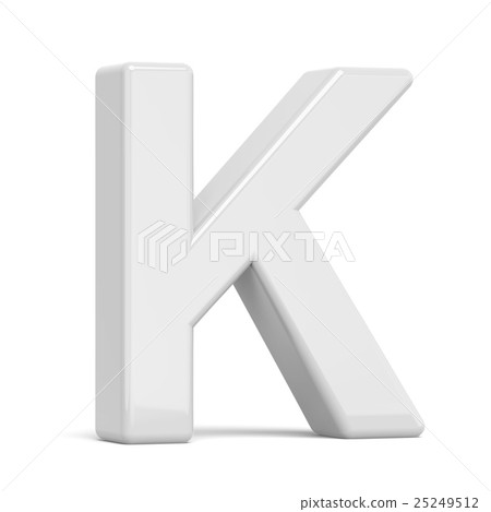 3D rendering white letter K 25249512