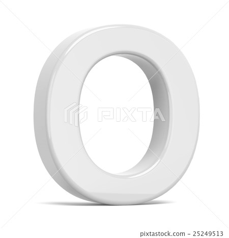3D rendering white letter O 3D rendering white letter O 25249513