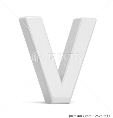 3D rendering white letter V 3D rendering white letter V 25249514