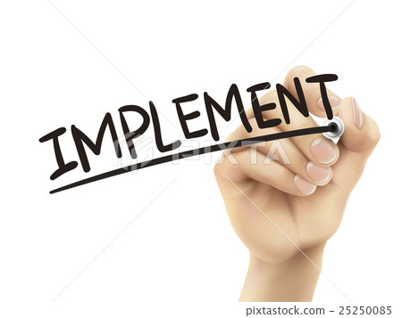 Implement written by hand 25250085