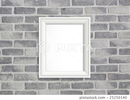 blank frame on grey birck wall blank frame on grey birck wall 25250140