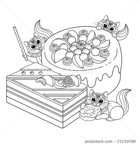 Pastries adult coloring page Pastries adult coloring page 25250590