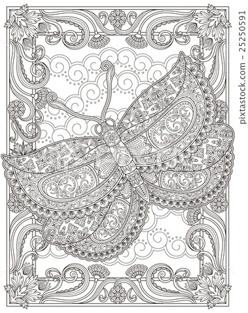 Graceful Adult Coloring Page - Stock Illustration [25250591] - Pixta