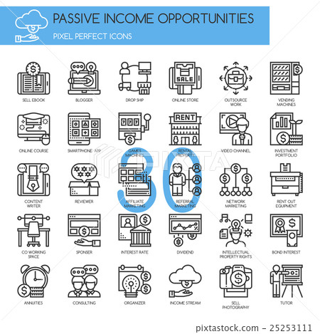 Passive Income Opportunities , Pixel Perfect Icons 25253111