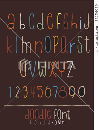 Hand drawn alphabet font,pen stroke alphabet 25254059