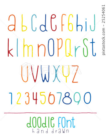 Hand drawn alphabet font,pen stroke alphabet 25254061