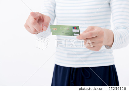 Young lady, touch panel operation 25254126