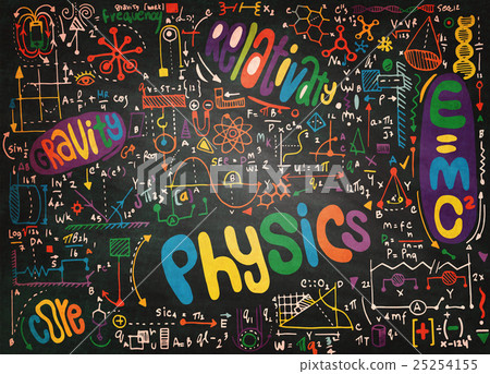 Physical formulas and phenomenon. hand-drawn 25254155
