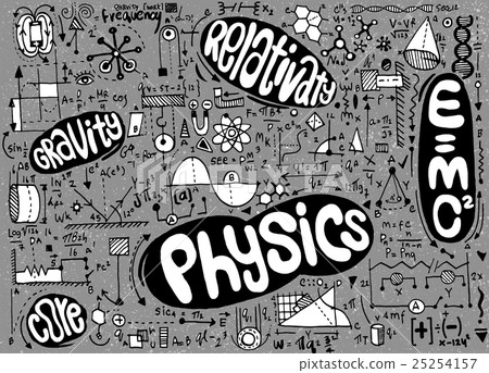 Physical formulas and phenomenon. hand-drawn Physical formulas and phenomenon. hand-drawn 25254157