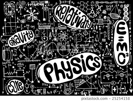 Physical formulas and phenomenon. hand-drawn Physical formulas and phenomenon. hand-drawn 25254158