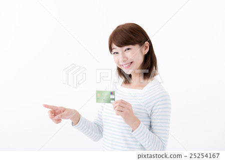 Young lady, touch panel operation 25254167
