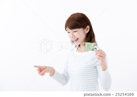 Young lady, touch panel operation 25254169