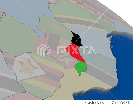 Malawi with flag 25255078