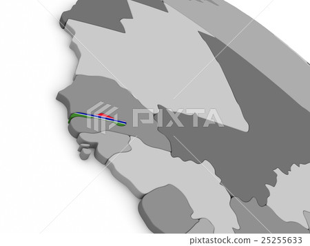 Gambia on globe with flag Gambia on globe with flag 25255633