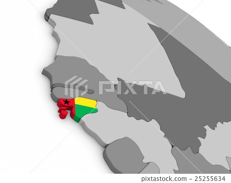 Guinea-Bissau on globe with flag Guinea-Bissau on globe with flag 25255634