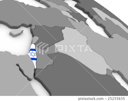 Israel on globe with flag Israel on globe with flag 25255635