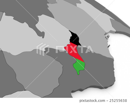 Malawi on globe with flag Malawi on globe with flag 25255638