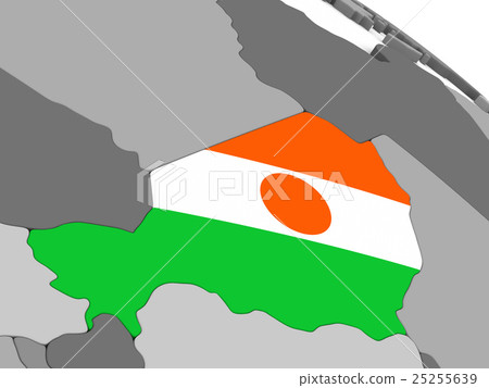 Niger on globe with flag Niger on globe with flag 25255639