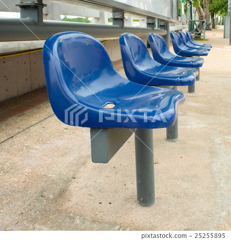 Blue chairs at bus stop, selective focus Blue chairs at bus stop, selective focus 25255895