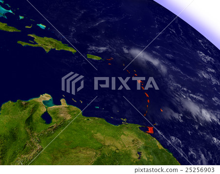 Caribbean from space highlighted in red Caribbean from space highlighted in red 25256903