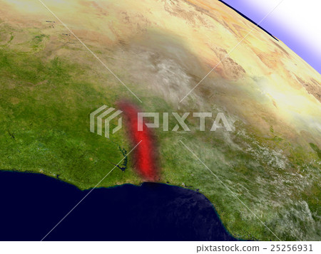 Togo from space highlighted in red 25256931