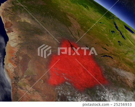 Botswana from space highlighted in red Botswana from space highlighted in red 25256933