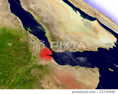 Djibouti from space highlighted in red Djibouti from space highlighted in red 25256946