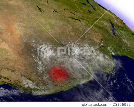 Lesotho from space highlighted in red Lesotho from space highlighted in red 25256952