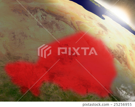 Niger from space highlighted in red 25256955