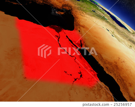 Egypt from space highlighted in red Egypt from space highlighted in red 25256957