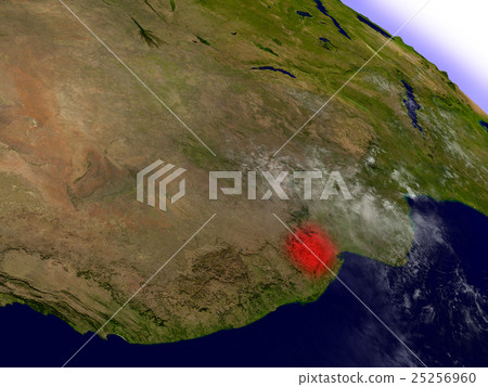 Swaziland from space highlighted in red Swaziland from space highlighted in red 25256960