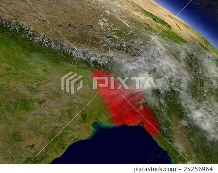 Bangladesh from space highlighted in red Bangladesh from space highlighted in red 25256964