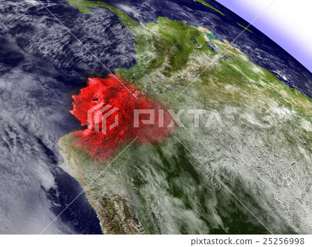 Ecuador from space highlighted in red Ecuador from space highlighted in red 25256998