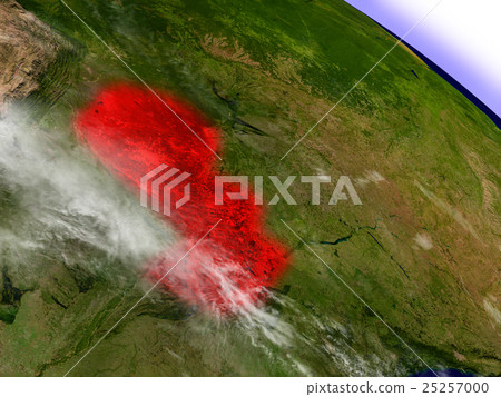 Paraguay from space highlighted in red Paraguay from space highlighted in red 25257000