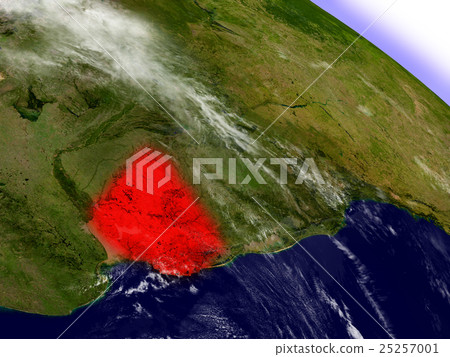 Uruguay from space highlighted in red Uruguay from space highlighted in red 25257001